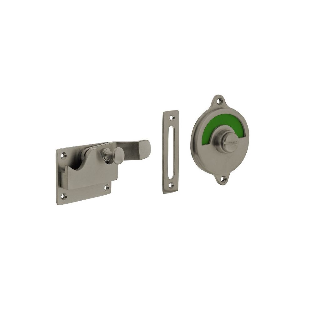 WC-overslag met bocht groen/rood - nikkel mat