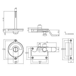 WC-overslag met bocht groen/rood - nikkel mat