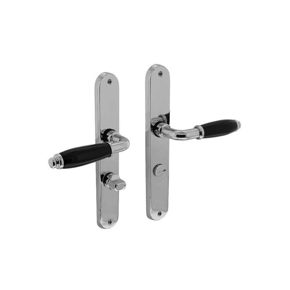 Deurkruk Courgette met ovaal schild 238x39x9mm WC63/8mm chroom