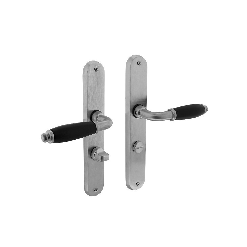 Deurkruk Courgette met ovaal schild 238x39x9mm WC63/8mm mat chroom