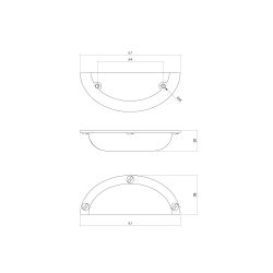 Komgreep 64/94mm messing antiek