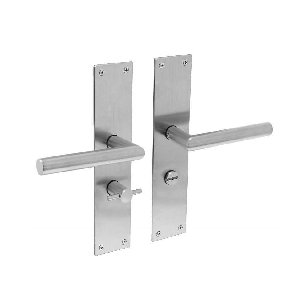 Deurkruk Jura met schild 250x55x2mm WC63/8 rvs geborsteld