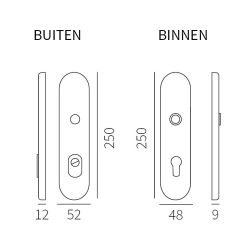 Kira SKG3 veiligheidsschilden kerntrekbeveiliging PC92 messing getrommeld