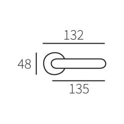 Gatdeel rechts deurkruk Zoë op rozet verdekt PVD Inox
