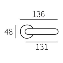Deurkruk Milano op rozet verdekt mat chroom