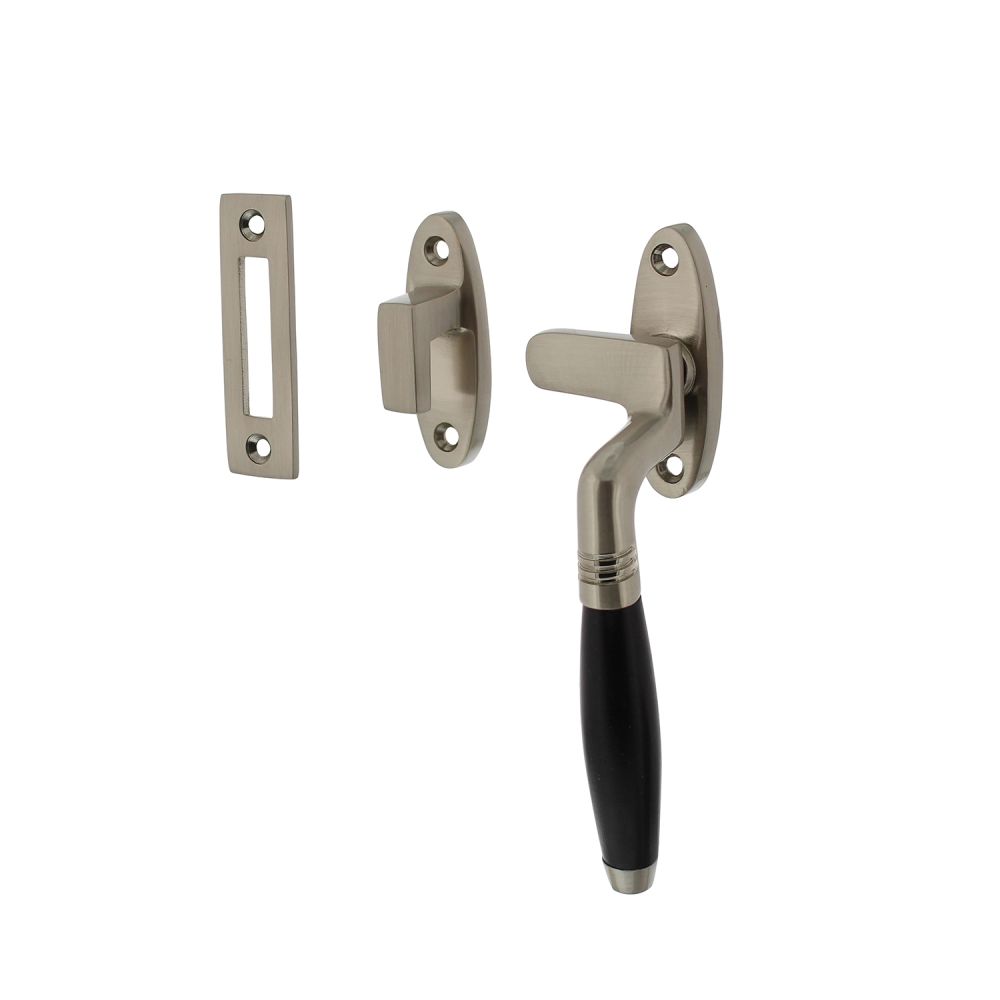 Raamsluiting rechts nikkel mat/ebbenhout