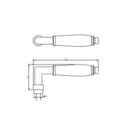 Gatdeel Deurkruk Courgette nikkel/zwart
