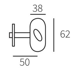 Insteekgrendel/voordeurgrendel 50mm - PVD glans nikkel