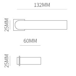 Deurkruk Toledo zwart op vierkant rozet minimal