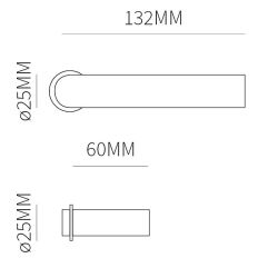 Deurkruk Osaka zwart op rond rozet minimal
