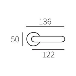 Deurkruk Silvia op rond rozet - PUURzwart