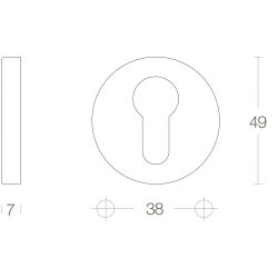 Rozet profielcilindergat verdekt 49x7mm oud grijs