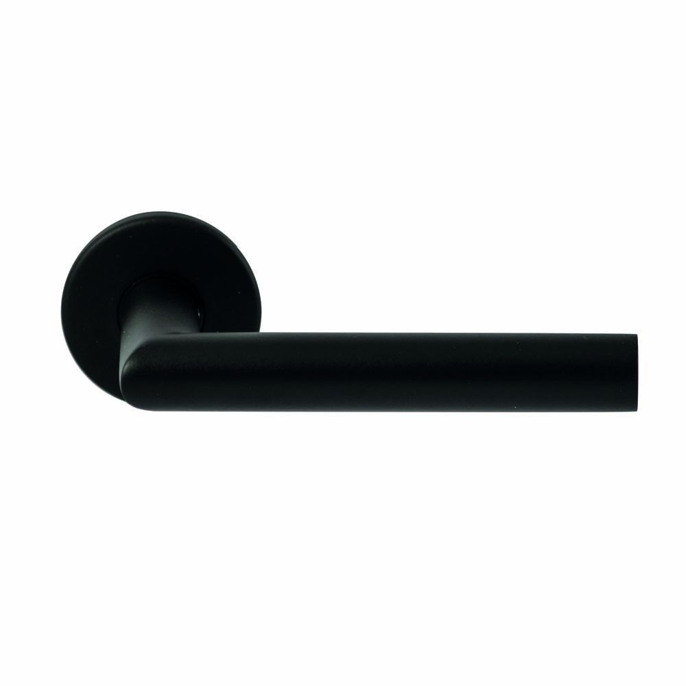 Deurkruk Toledo Zwart op rond rozet 4mm dun