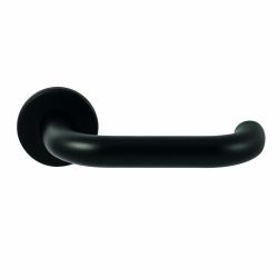 Deurkruk Stockholm Zwart op rond rozet 4mm dun