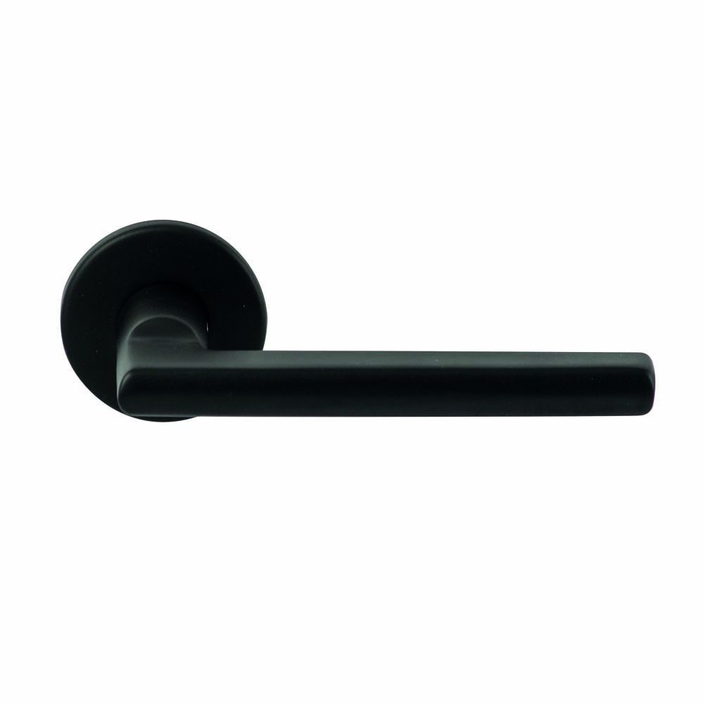 Deurkruk Athene Zwart op rond rozet 4mm dun