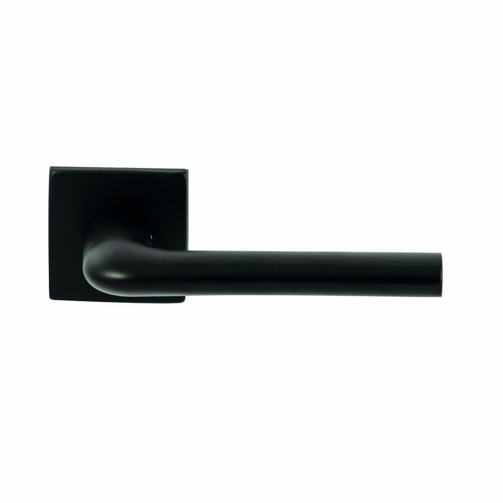 Deurkruk Samos Zwart op vierkant rozet 4mm dun