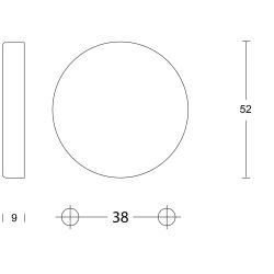 Afdekrozet blind verdekt 52x9mm RVS