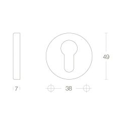 Intersteel Rozet met profielcilindergat verdekt 49x7mm chroom