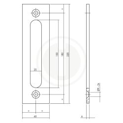 Schuifdeurkom opschroevend recht - mat zwart