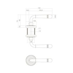 Deurkruk Emily op rozet met 7mm nokken oud grijs