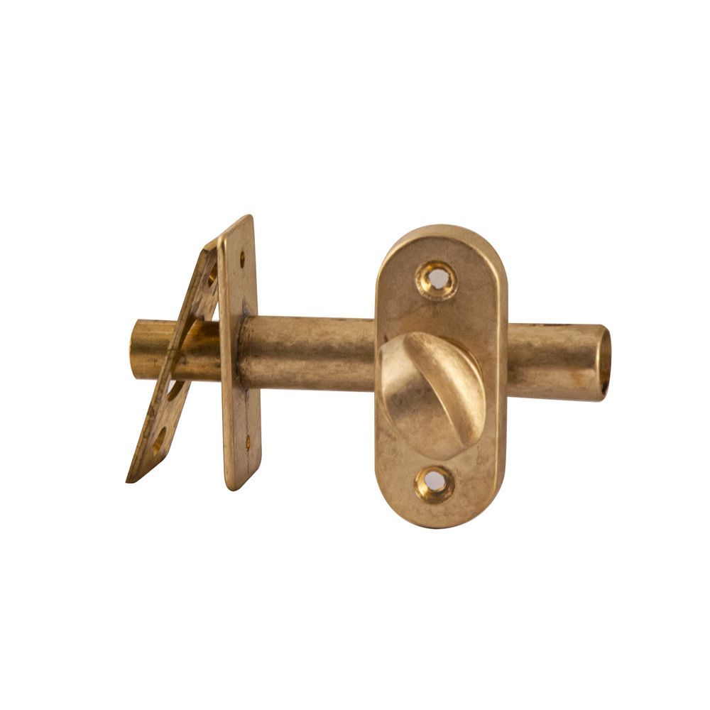 Insteekgrendel/voordeurgrendel 50mm - messing getrommeld