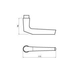 Deurkrukset duim 354 - alu/zwart