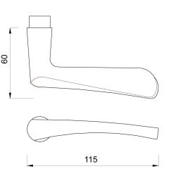 Deurkruk vlinder 354 - alu/zwart