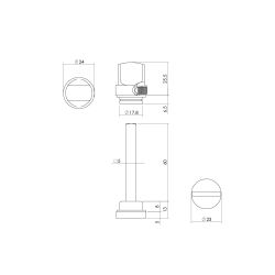 WC-olive los 5mm - mat zwart