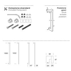 Deurgreep Albatros 1000 mm links - RVS