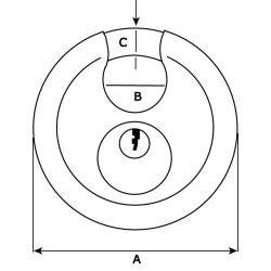 Discusslot DX met cijferslot Ø70 mm - RVS