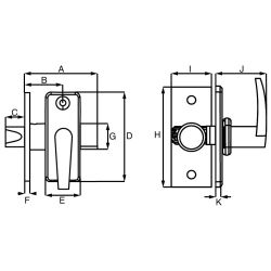 Insteekgrendel met sluitplaat lengte 70mm - zwart