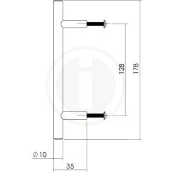 Keukengreep ø10/128/178mm RVS