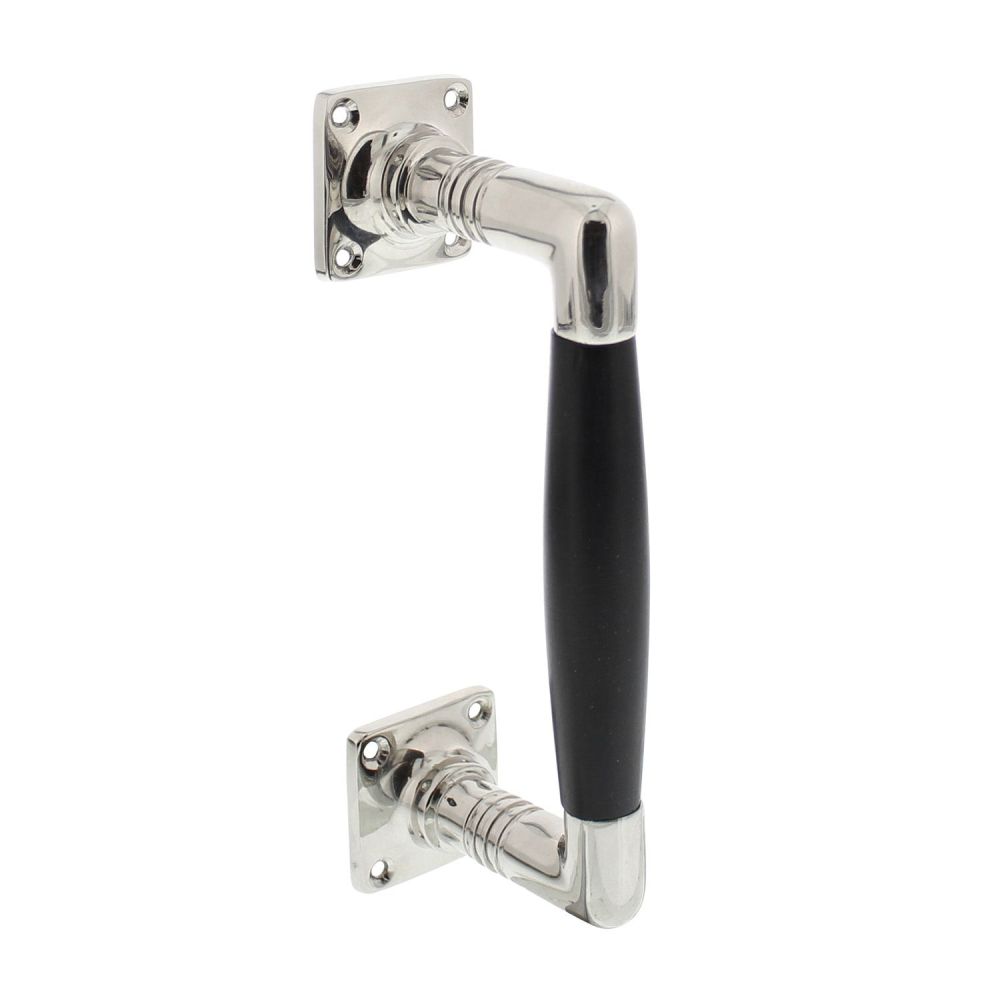 Intersteel Deurgreep Ton Basic 95/170mm op vierkant rozet - nikkel glans/zwart