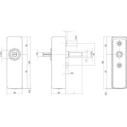Slotconstructie tbv raamkruk hals Ø16mm stift 7x32mm RVS