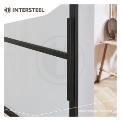 DIY schuifdeur Cubo incl. matglas 2150mm + zwart ophangsysteem Basic Top