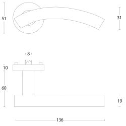 Deurkruk Gebogen op rozet geveerd ATP RVS