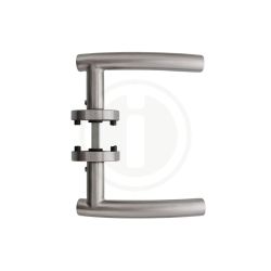 Deurkruk Gebogen op rozet geveerd met sleutelgat ATP RVS