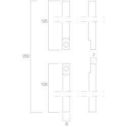 Stangenset tbv kruk-espagnolet lang 125cm messing ongelakt