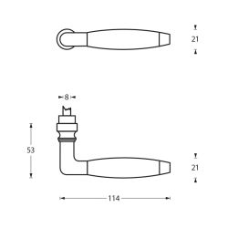 Deurkruk Marloes nikkel mat/ebbenhout