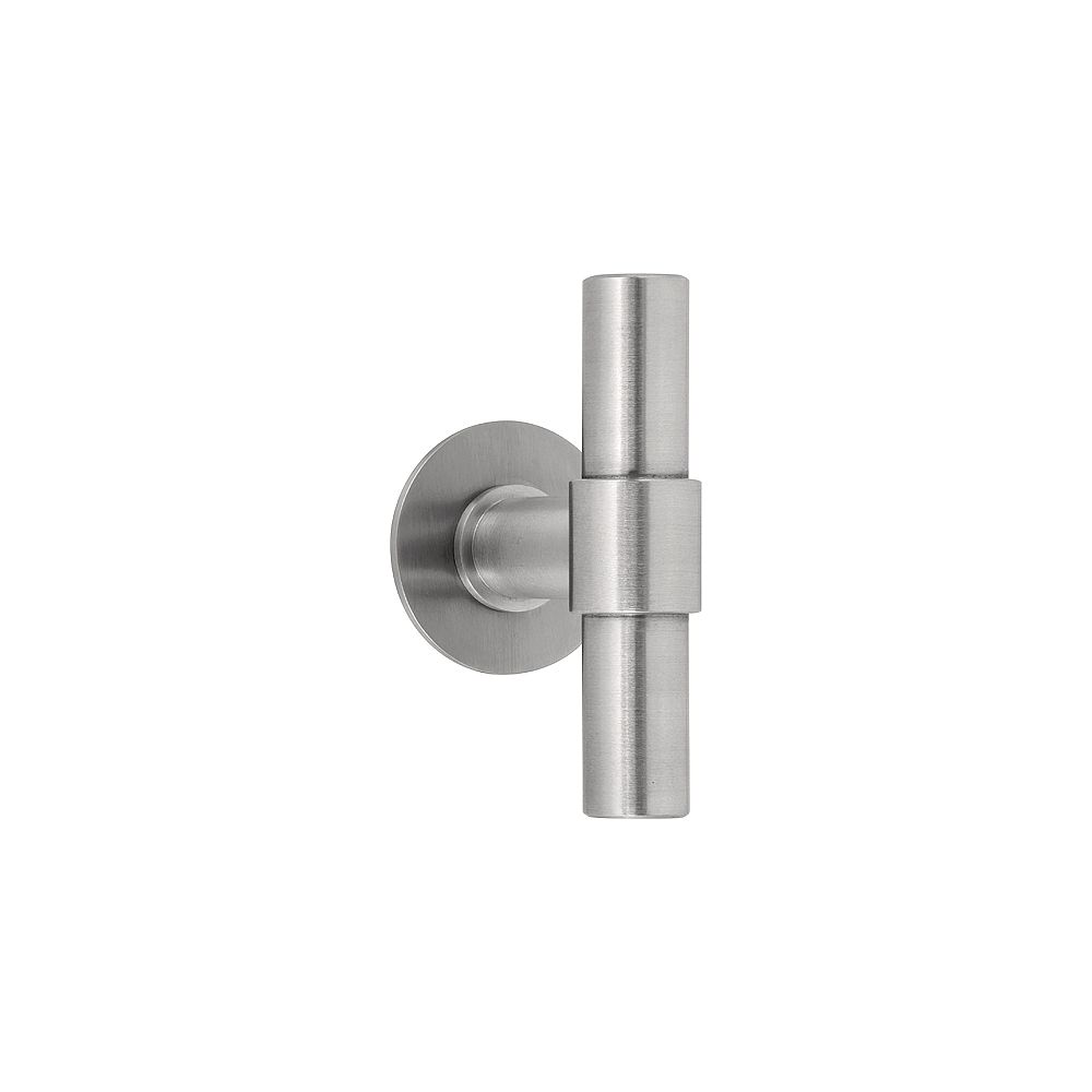 Piet Boon ONE PBT100G set massieve glasdeurknoppen vast op rozet - mat RVS