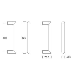 Handgreep recht 500mm - mat zwart