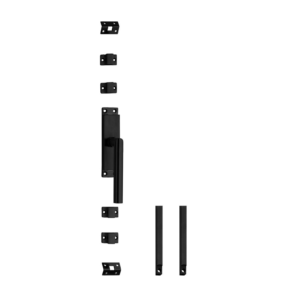 Krukespagnolet rechts hoek 90° incl. stangenset - mat zwart