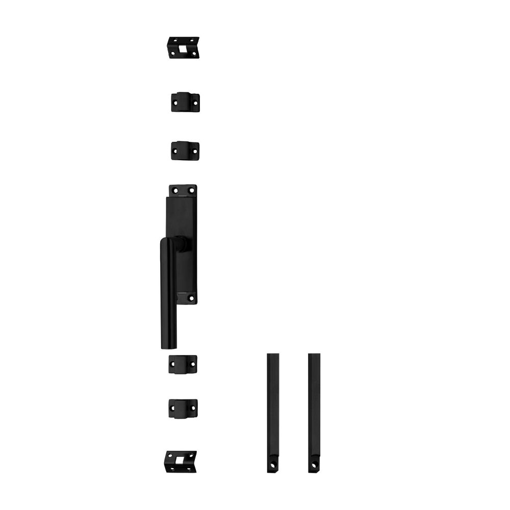 Krukespagnolet links hoek 90° incl. stangenset - mat zwart