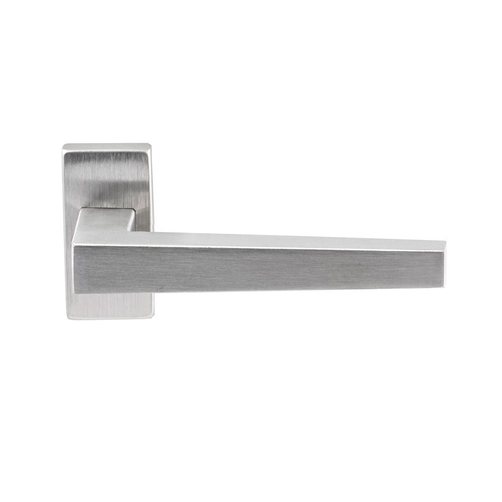 Deurkruk Seoul RVS op rechthoekig rozet