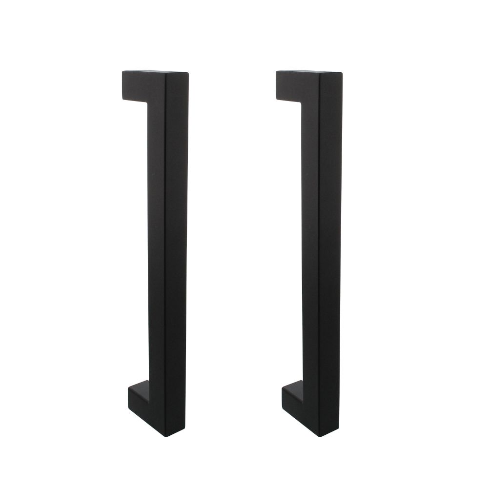 Deurgreep Vierkant per paar 325x60x25mm - mat zwart