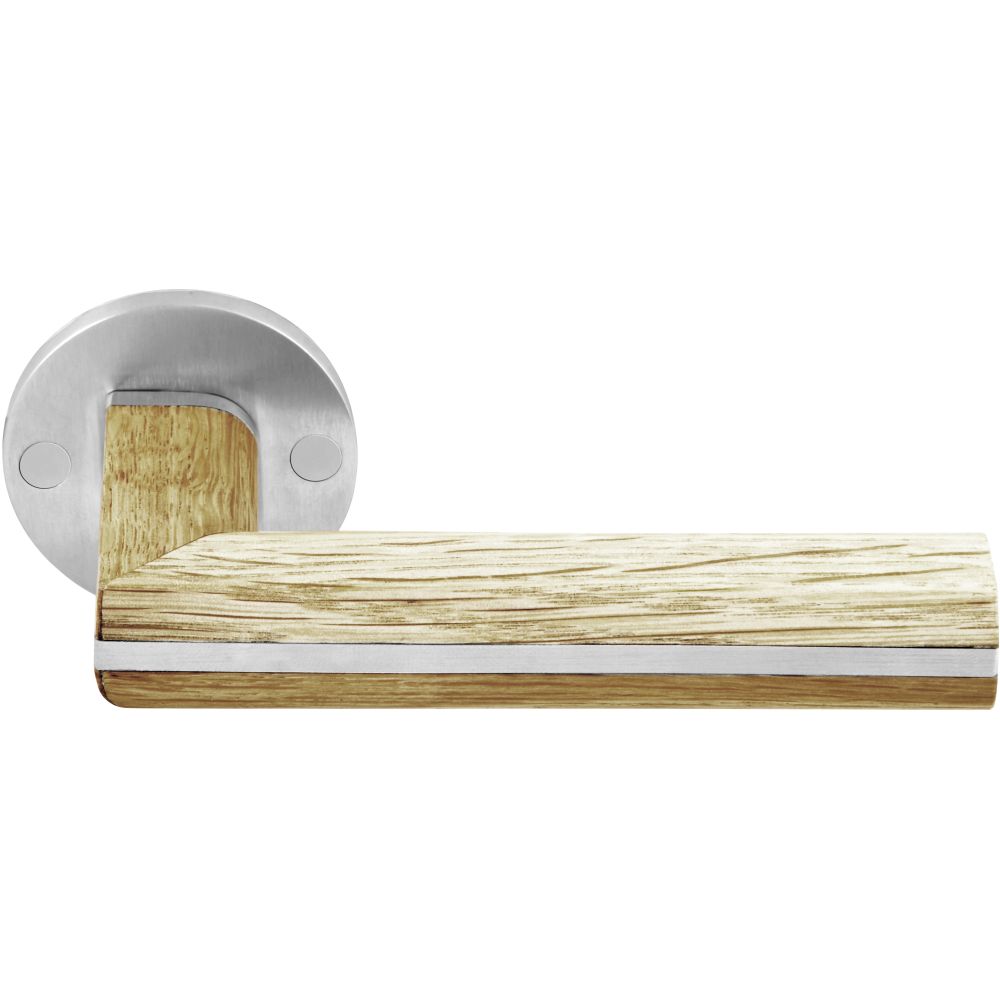 Deurkruk Piet Boon TWO PBL22/50 dubbel geveerd op rozet - mat RVS/eikenhout
