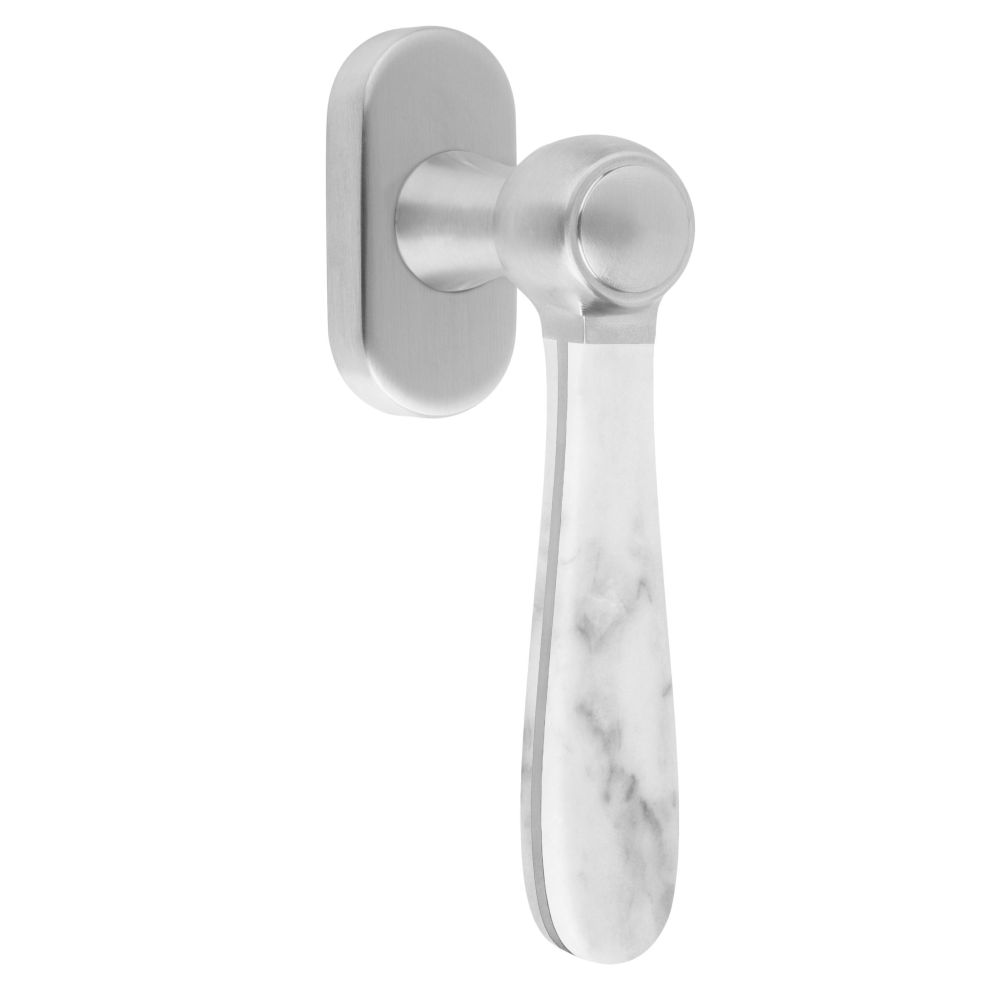 Draaikiepgarnituur Lazaro Rosa-Violan BOSCO LZ100-DK-O niet afsluitbaar - mat RVS/carrara marmer