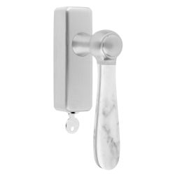 Draaikiepgarnituur Lazaro Rosa-Violan BOSCO LZ100-DKLOCK-O afsluitbaar - mat RVS/carrara marmer