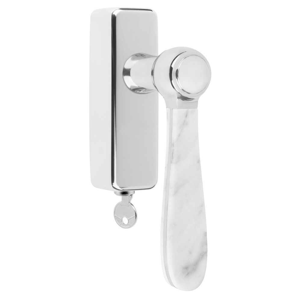 Draaikiepgarnituur Lazaro Rosa-Violan BOSCO LZ100-DKLOCK-O afsluitbaar - gepolijst RVS/carrara marmer