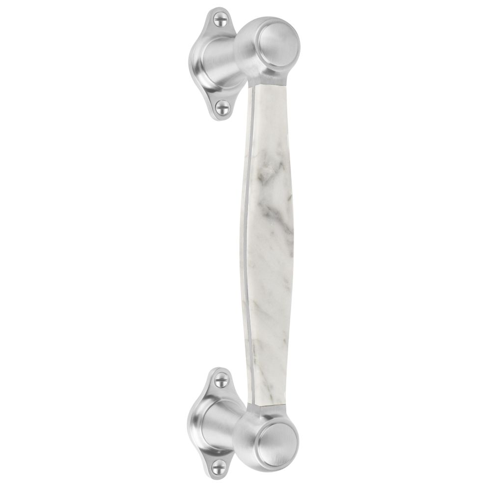 Greep Lazaro Rosa-Violan BOSCO LZ185 tbv houten deur - mat RVS/carrara marmer